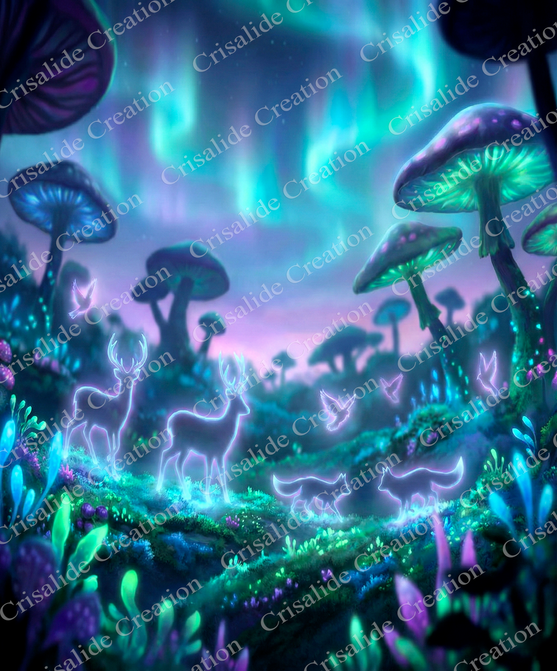 Foresta Magica con Spiriti di Luce - Download Digitale + Tabella DMC