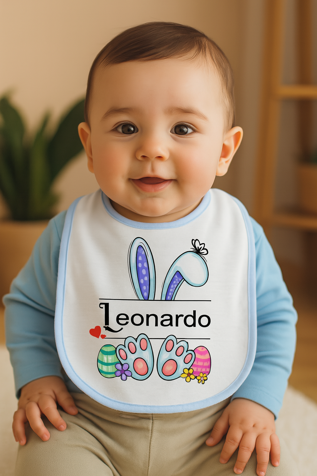 Bavaglino Personalizzato Per Bambini - Modello Leonardo