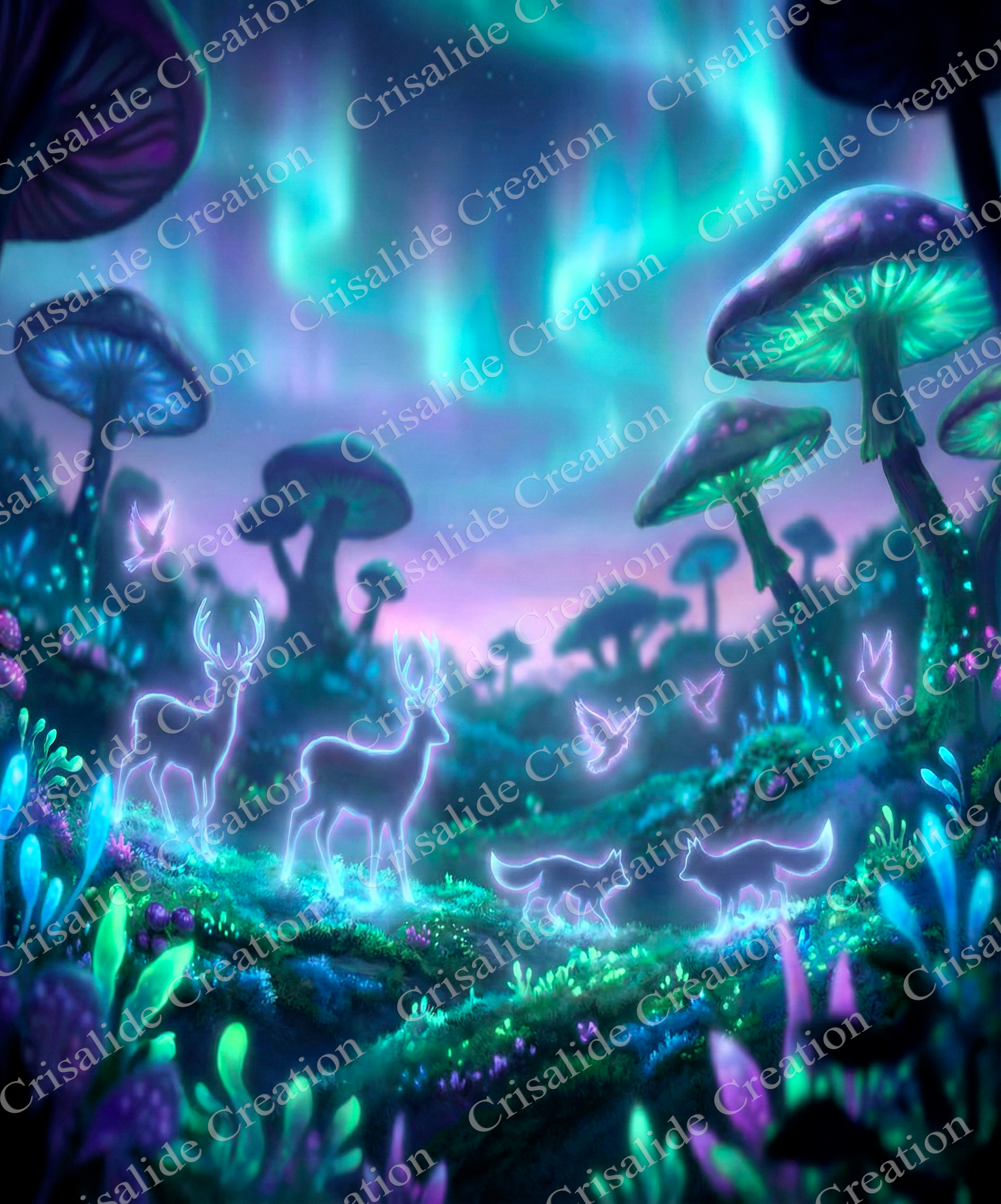 Foresta Magica con Spiriti di Luce - Download Digitale + Tabella DMC