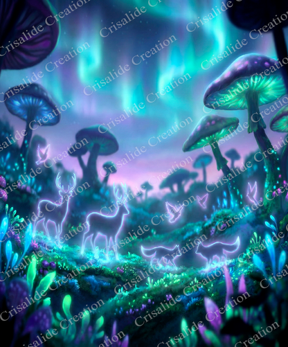 Foresta Magica con Spiriti di Luce - Download Digitale + Tabella DMC