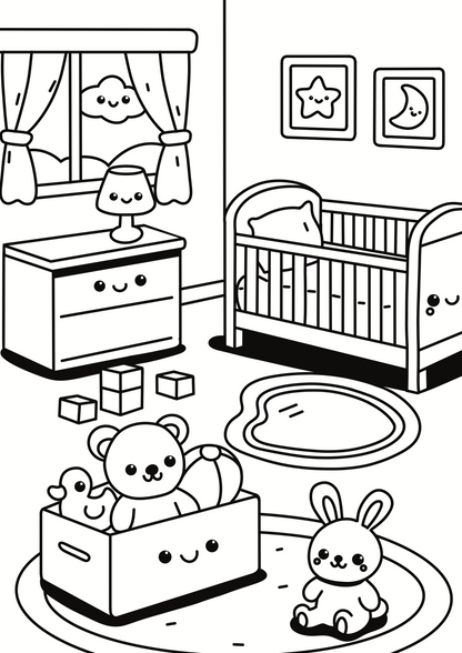 Ebook Rooms Kawaii Coloring