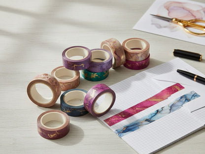 Set of 48 Marbled Washi Tape Rolls